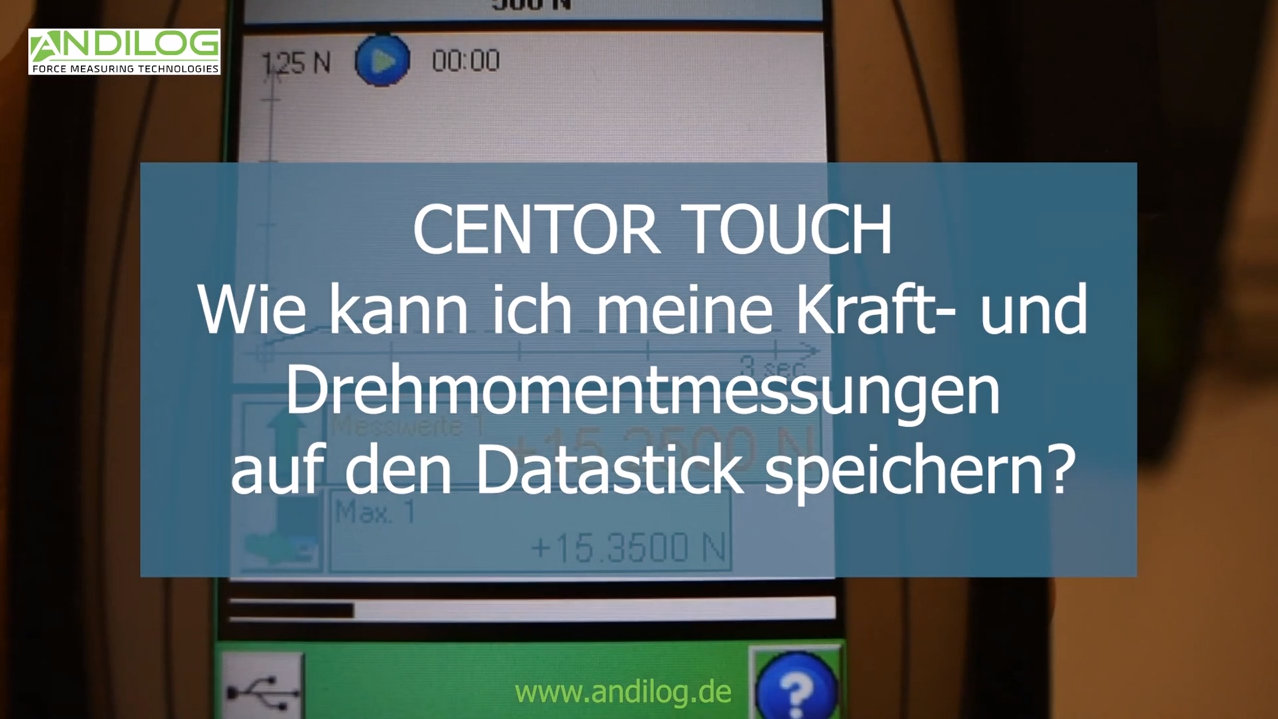 Wie kann ich meine Kraft- und Drehmomentmessungen auf den Datastick speichern